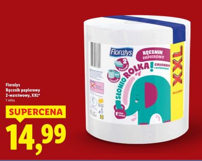 Ręcznik papierowy Floralys 2-warstwowy XXL promocja w Lidl