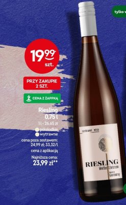 Wino Riesling Weißer Edelstein 0,75 l promocja w Żabka