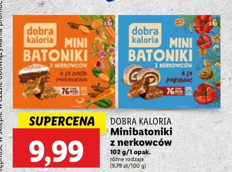 Mini batoniki z nerkowców a'la makowiec Dobra kaloria promocja w Lidl