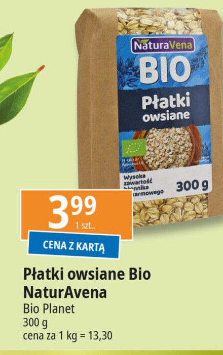 Płatki owsiane Naturavena promocja w Leclerc