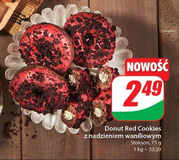 Donut red cookies Stokson promocja
