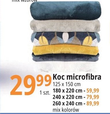 Koc mikrofibra 240 x 260 cm promocja