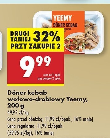 Danie doner kebab wo艂owo-drobiowy Yeemy promocja