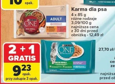 Karma dla psa PURINA ONE 4 x 85 g różne rodzaje promocja w Carrefour