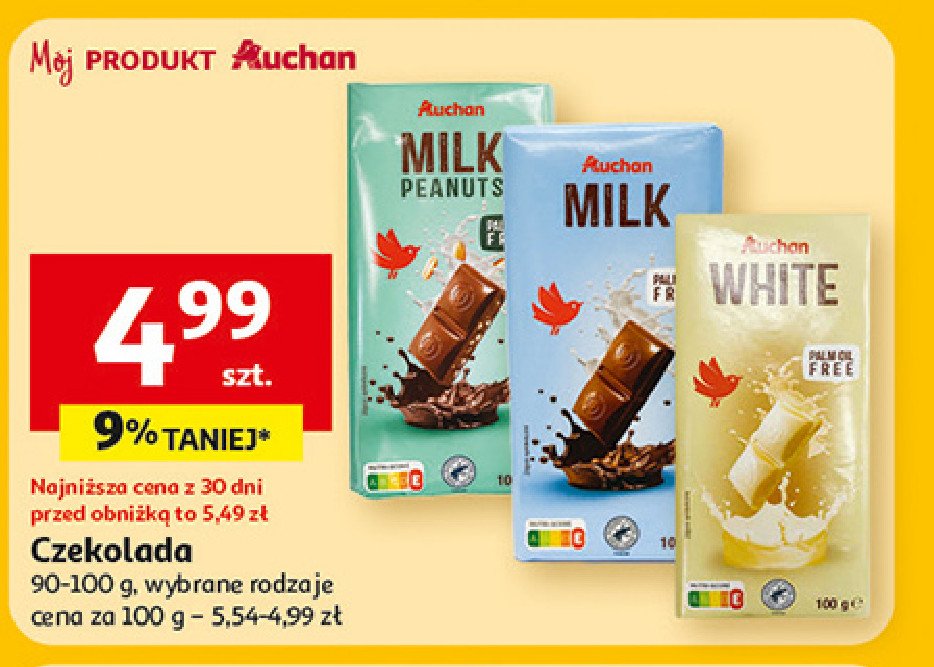 Czekolada biała Auchan promocja w Auchan