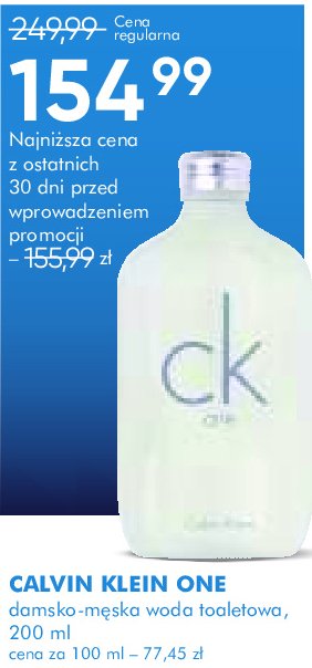 Woda toaletowa Calvin klein one promocja w Super-Pharm