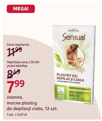 Plastry do depilacji ciała Joanna, 12 szt. promocja w Rossmann