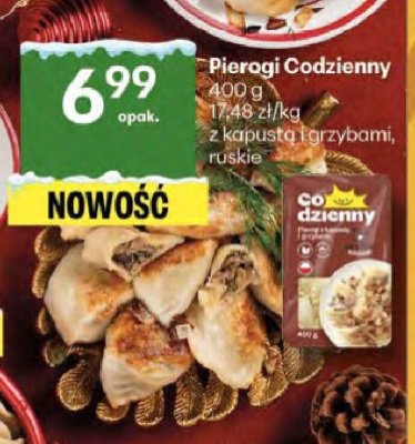 Pierogi Codzienny z kapustą i grzybami, ruskie promocja w Delikatesy Centrum