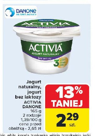 Jogurt naturalny bez laktozy Danone activia promocja