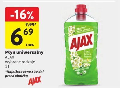 Płyn uniwersalny AJAX promocja w Intermarche