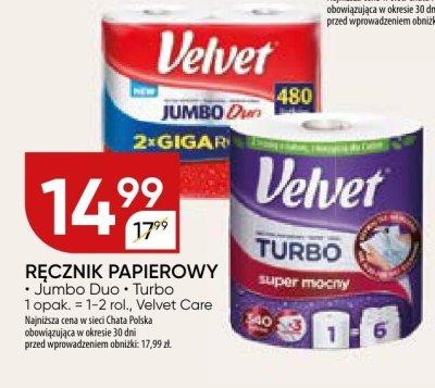 Ręcznik papierowy Jumbo Duo Turbo promocja w Chata Polska
