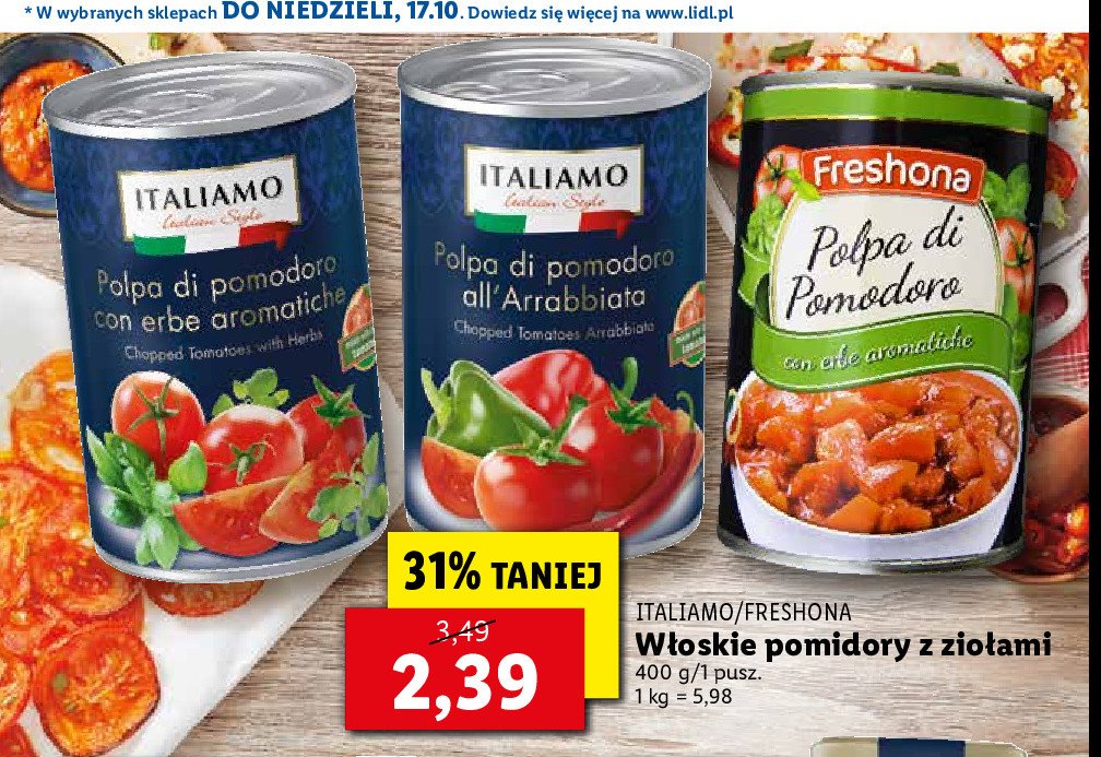 Pomidory siekane pikantne Italiamo promocja
