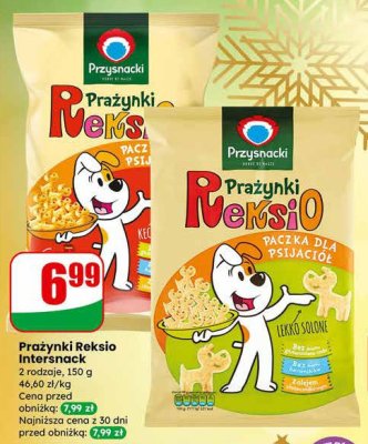 Przekąska Prażynki Reksio Intersnack promocja w Dino