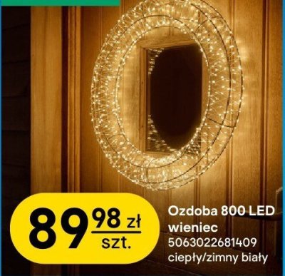 Ozdoba 800 LED wieniec ciepły/zimny biały promocja w Castorama