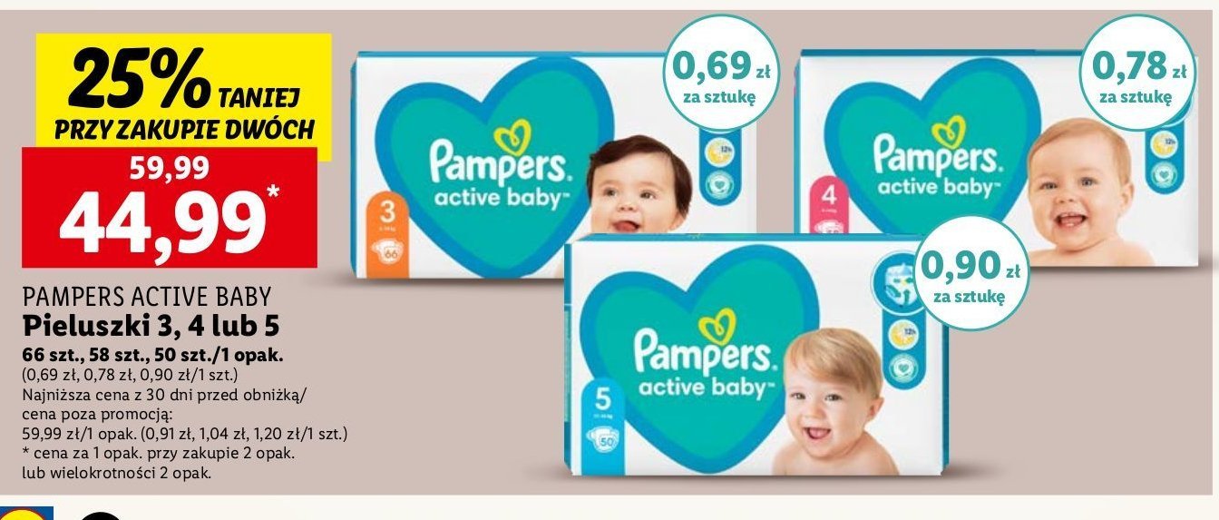 Pieluszki dla dzieci roz. 5 Pampers active baby promocja