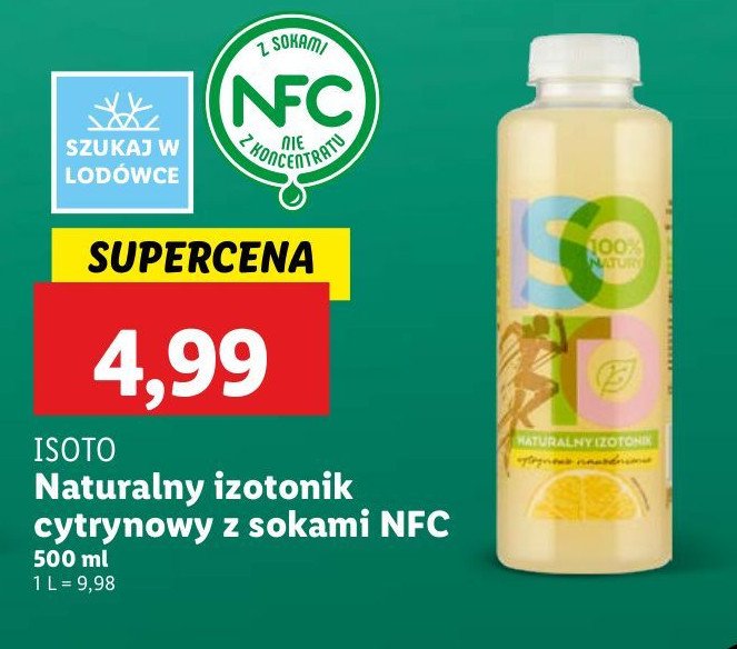 Napój cytynowy z sokami Isoto promocja w Lidl