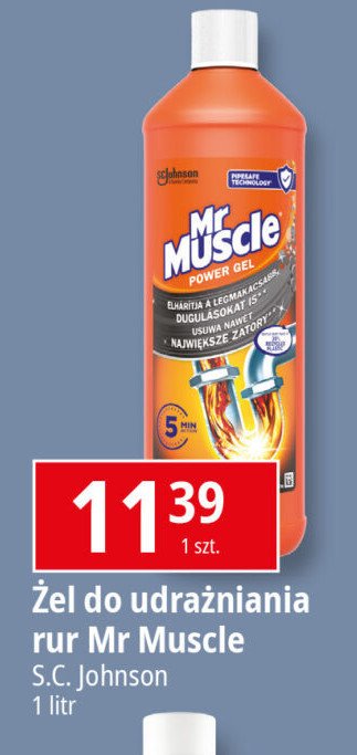 Żel do udrażniania rur Mr muscle promocja w Leclerc