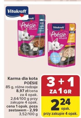 Karma dla kota POÉSIE 85 g różne rodzaje promocja w Carrefour