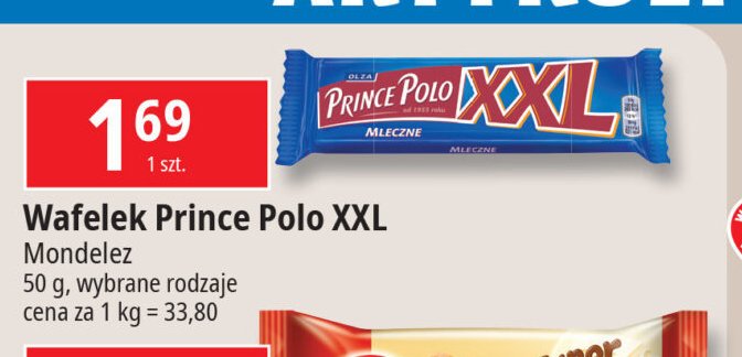 Wafelek mleczny Prince polo xxl promocja w Leclerc