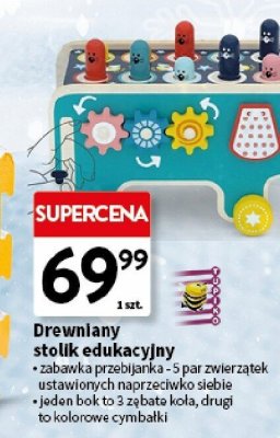 Drewniany stolik edukacyjny promocja w Intermarche