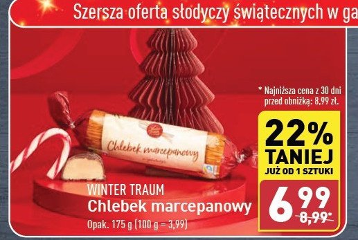 Chlebek marcepanowy w czekoladzie Wintertraum promocja w Aldi