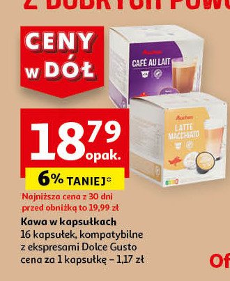 Kawa cafe au lait Auchan różnorodne (logo czerwone) promocja