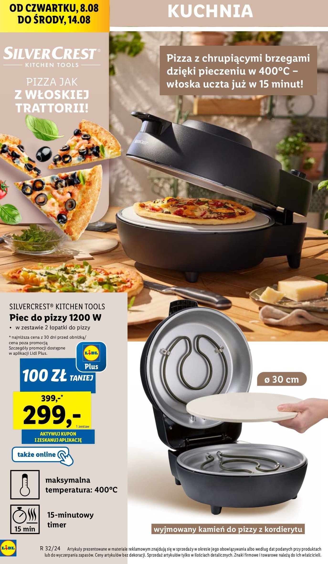 Piec do pizzy 1200w Silvercrest promocja