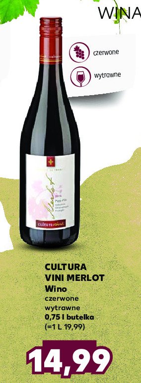 Wino CULTURA VINI MERLOT promocja