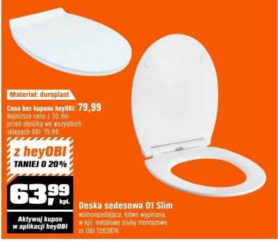 Deska sedesowa D1 Slim promocja w OBI