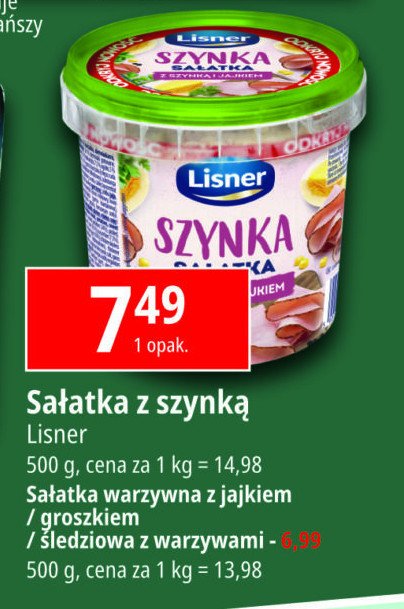 Sałatka szynka z jajkiem LISNER DI MARE promocja