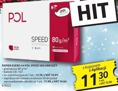 Papier ksero A4 POL SPEED 500 arkuszy promocja w Selgros