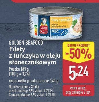 Filety z tu艅czyka w oleju s艂onecznikowym Golden seafood promocja