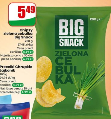 Chipsy zielona cebulka Big Snack promocja w Dino