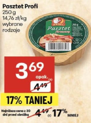 Pasztet Profi 250 g promocja w Delikatesy Centrum
