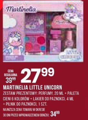 Zestaw prezentowy Martinelia Little Unicorn perfumy, 20 ml + paleta cieni 8 kolorów + laker do paznokci, 4 ml + pilnik do paznokci, 1 szt promocja w Drogerie Natura