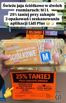 Jaja ściółkowe polskie świeże klasa A  rozm. M/L promocja w Lidl