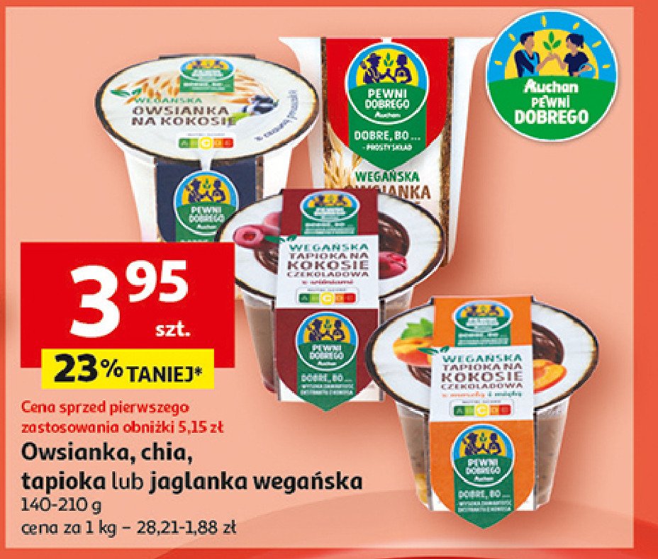 Wegańska jaglanka na kokosie z truskawkami Auchan pewni dobrego promocja