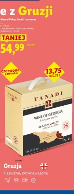 Wino Alazani Valley, Tanadi czerwone półsłodkie 3L promocja w Lidl