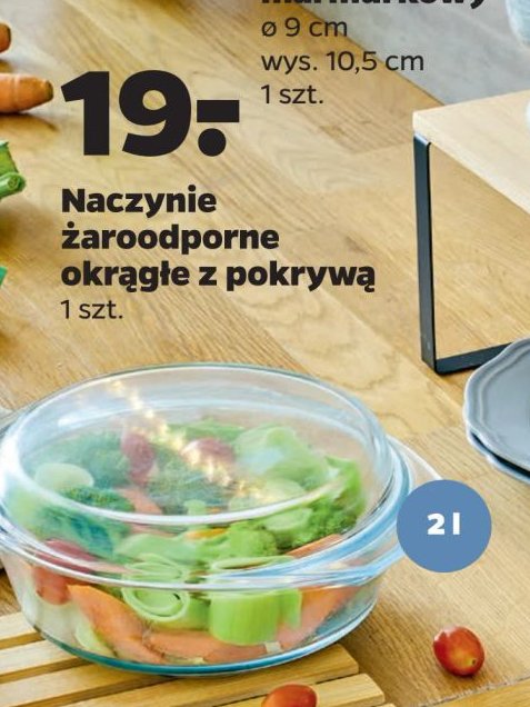 Naczynie żaroodporne okrągłe z pokrywą 2 l promocja