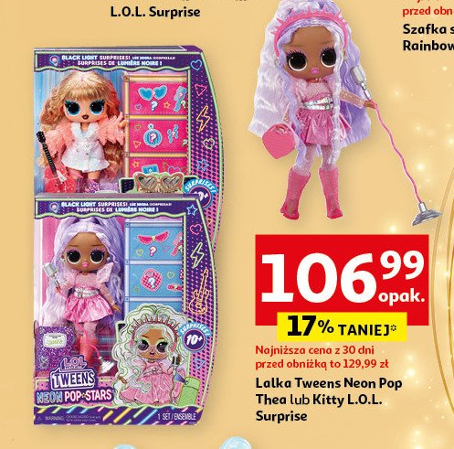 Lalka tweens neon pop thea promocja w Auchan