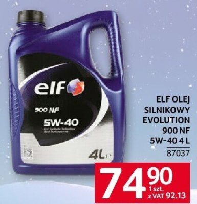 Olej silnikowy Evolution 900 NF 5W-40 4L ELF promocja w Selgros