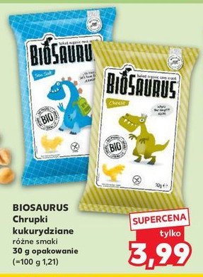 Chrupki kukurydziane bezglutenowe ser Biosaurus promocja w Kaufland