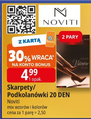 Skarpety/Podkolanówki 20 DEN Noviti promocja w Leclerc