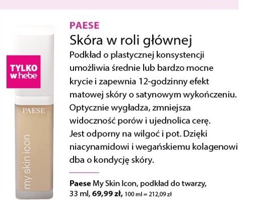 Podkład matujący Paese my skin icon promocja