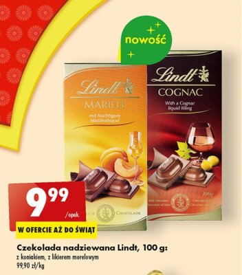 Czekolada z likierem morelowym Lindt promocja