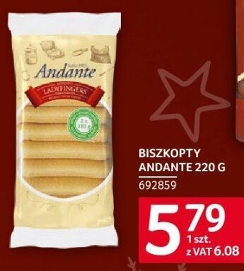 Biszkopty Andante 220 g promocja w Selgros