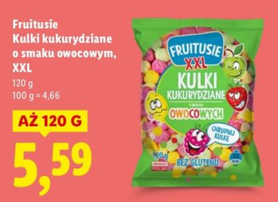Kulki kukurydziane Fruitus o smaku owocowym, XXL promocja w Lidl