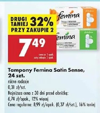 Tampony Femina Super Safe promocja w Biedronka