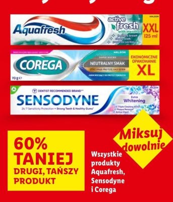 Wszystkie produkty Aquafresh, Sensodyne, Corega promocja w Lidl
