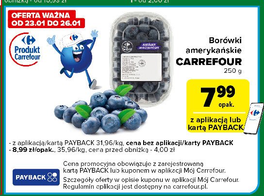 Borówki amerykańskie Carrefour classic promocja